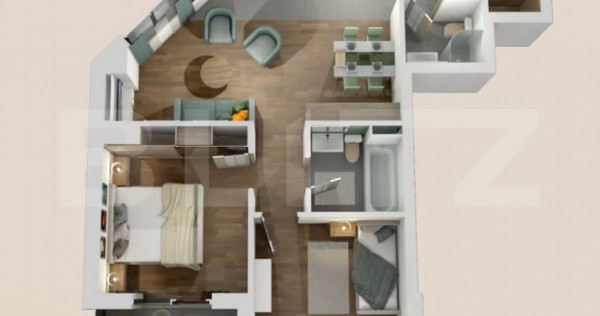 Apartament 3 camere, 2 bai, 67mp, zona Vivo