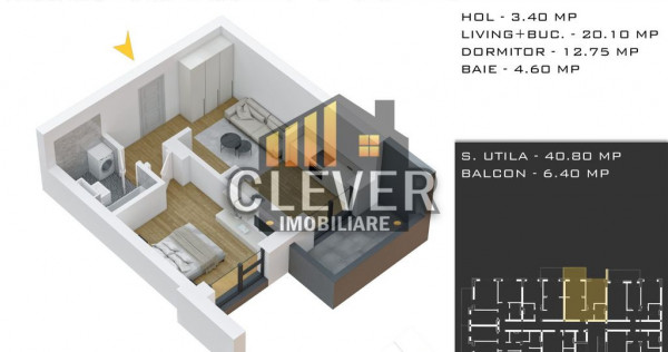 Studio 2 camere, Promo Parcare și Finisaje la Alegere, P...