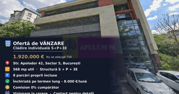 Clădire individuală S+P+3E, zona Parlament | &Icirc;nchiriat...
