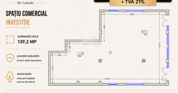 Spatiu Comercial stradal Tunari langa Cosmpolis Avora Boutiq