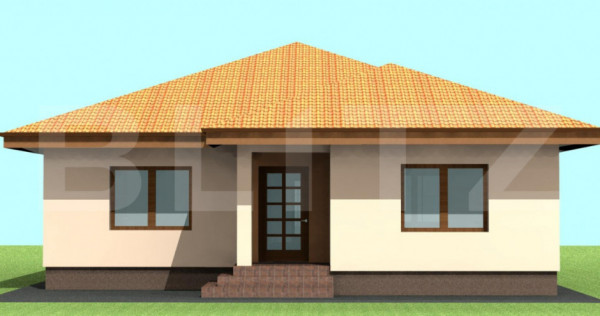 Casă individuală pe parter de v&acirc;nzare, 122 mp + 500 mp te