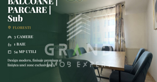 Ap 3 camere | 2 BALCOANE | PARCARE | Sub Cetate/Parc Poligon