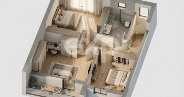 Apartament tip Duplex cu 4 camere și curte individuală de