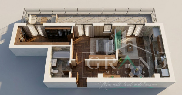 Ap 2 camere+dressing+terasă 25 mp | Parcare subterană | D?