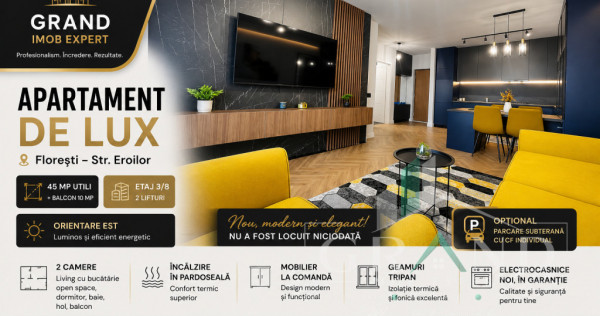 Apartament de Lux | 2 Camere | Balcon | Parcare | Floresti