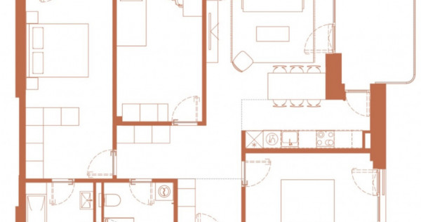 Apartament 4 camere 93.4 mp si logie 8.1 mp in Hexagon