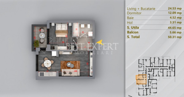 Apartament 2 Camere | Panouri Fotovoltaice | Comision 0%