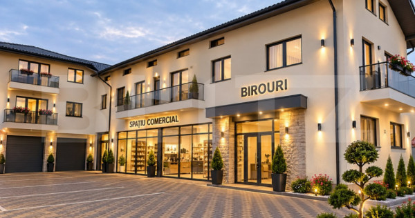 Bloc de locuinte/birouri cu spatii comerciale la parter, zon