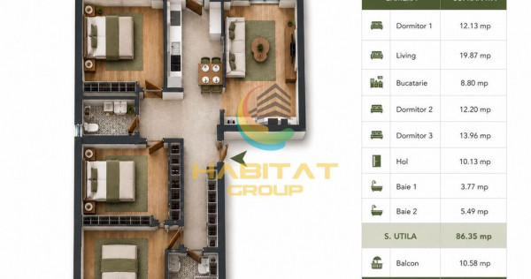 Apartament 4 camere - Premium - Pallady