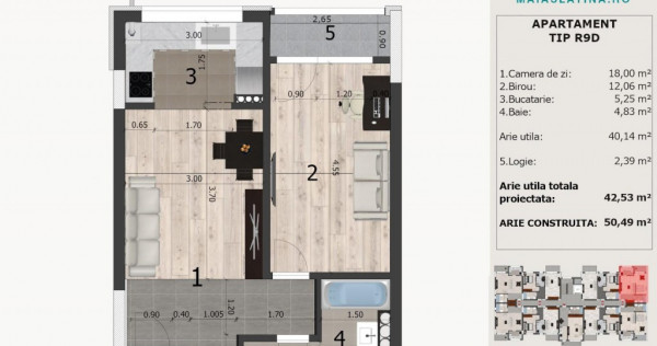Maia Slatina 2 | Apartament in bloc nou Tip R9D