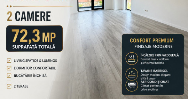 Apartament 2 camere | 72.3mp | FINALIZAT - INTABULAT - Iasi