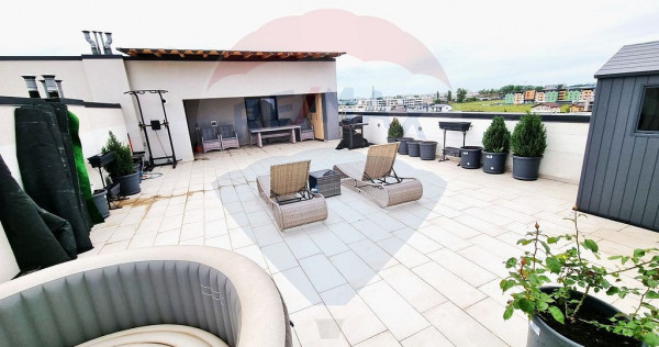 Penthouse mobilat/utilat complet+terasacde 100 mp+balcon+...