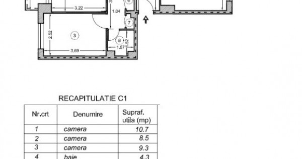 Apartament 4 camere, 80 mp, str. DOMNISORI,9 MAI, MARASESTI