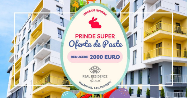 Ultimul apartament 2 camere finalizat la Real Resort! 58 624 Euro +TVA