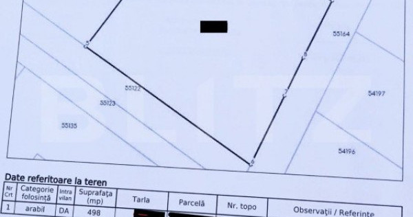 Teren intravilan de 498 mp in Burdujeni