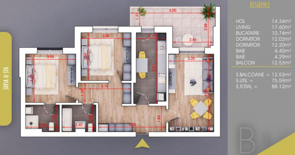 Apartament 3 camere, metrou, parcare gratis Comision 0!