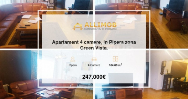 Apartament 4 camere, 104 mp utili, in Pipera zona Green Vis