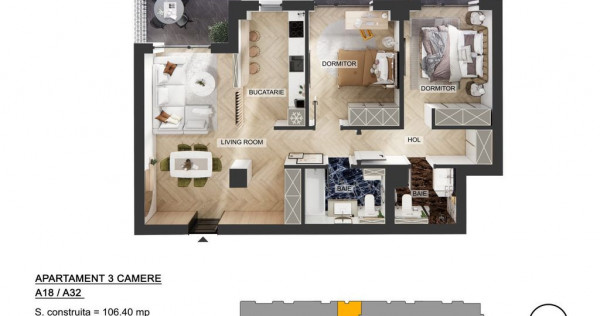 Apartament 3 camere | Pipera Plaza | 2 Terase | Bloc Fina...