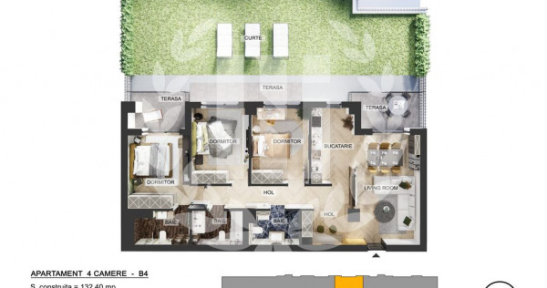 Apartament 4 camere | Plaza Pipera | Curte privata | Bloc...