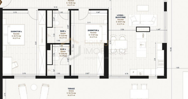 TORONTAL - PENTHOUSE - 3 Camere - LIFT - Terasa de 53 mp