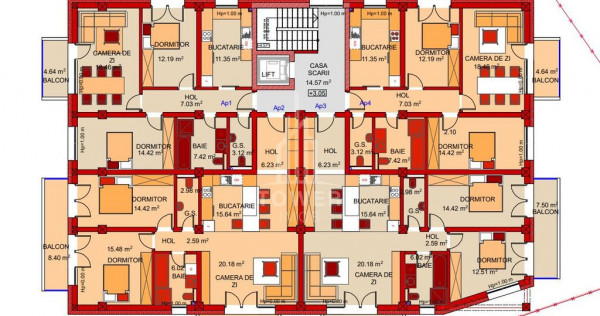 Apartament 3 camere decomandate 2 balcoane Brana Selimbar