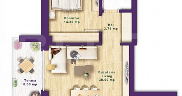 Apartament cu 2 camere, 51.78 mp, zona Torontalului