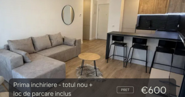 Prima inchiriere: apartament cu 2 camere - loc de parcare si