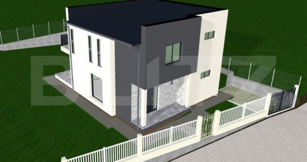 Ansamblu privat case individuale: 120 mp utili, 600 mp teren