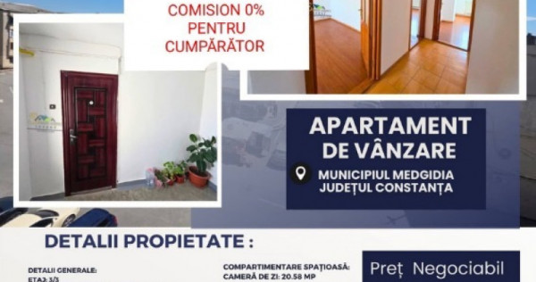Apartament de Vânzare – 3 Camere Spațioase, Zona Piața Balada