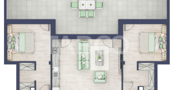 Apartament etaj retras 74mpu 3camere terasa 46mp bloc cu lif