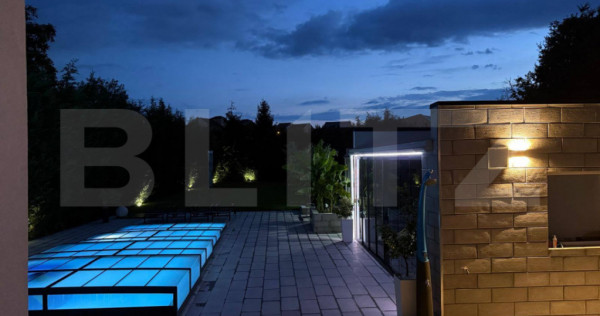 Vila de lux, mobilata, utilata, teren superb 1150 mp, piscin