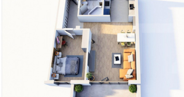 Apartament cu 2 camere, etaj intermediar, terasa, Braytim