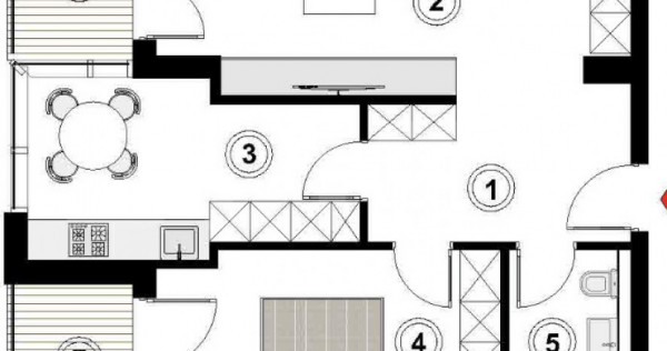 Apartament 2 camere decomandate, 2 balcoane, intermediar, zo