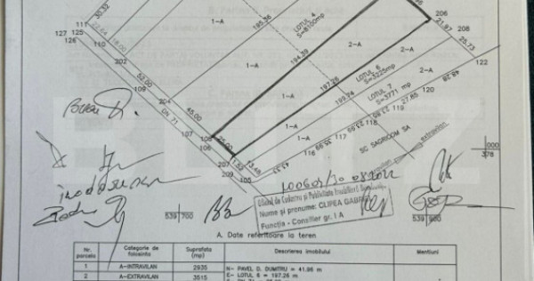 Teren intravilan 2.935 m, extravilan 3.515 mp, strada Tarla