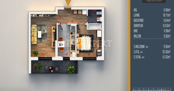 2 Camere Ideal Investitie -Incalzire in pardoseala/Credit Ip