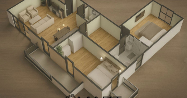 Apartament nou cu 3 camere decomandate zona Calea Surii Mici