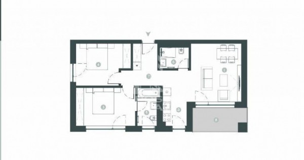 Apartament cu 3 camere, 2 bai, decomandat, incalzire in p...