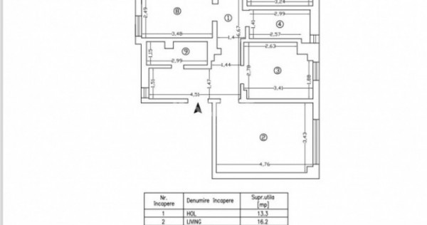 Apartament de vanzare 4 camere si 2 bai, zona Pacurari- Mimo
