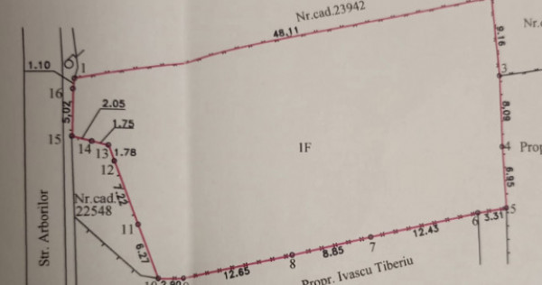 Teren de vanzare,suprafata 1045 mp, aproape de lac si de centru