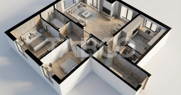 Apartament cochet de vanzare 3 camere 80mp 2 bai balcon zona