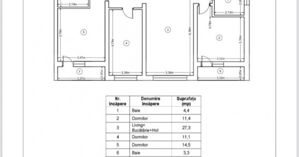 Apartament nou, 4 camere, 78,5 mp, Zona Ipotesti