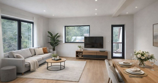 Apartament cu 2 camere 65,10 mp + 30 mp pod - vedere la m...