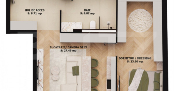 Apartament 2 camere, dressing walk-in | EAS Residence