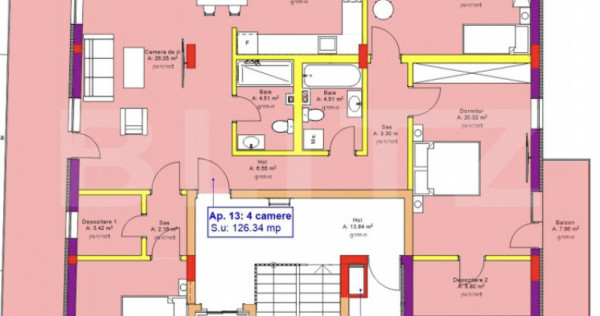 Apartament 4 camere, 126 mp, Terasa 63 mp, View Unic in spre