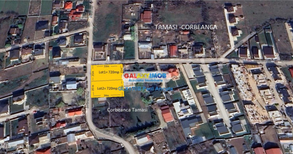 Teren 720 mp lot casa Corbeanca str Campului cu str Caminulu