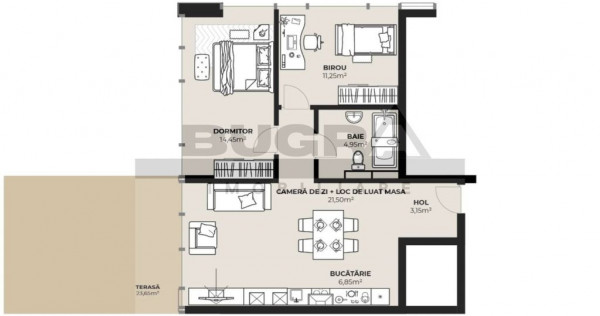 Apartament 3 camere, 62 mp, terasa 24 mp, zona autogara