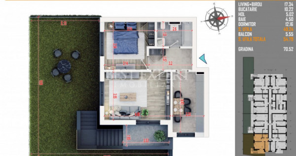 2 Camere cu Parcare -Mutare Rapida/5 minute STB Parcare