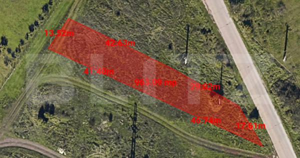 Teren intravilan cu panorama, 963mp, 2 fronturi, D&acirc;mbul Rot