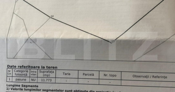 Teren extravilan de v&acirc;nzare &ndash; 12.370 mp, Comuna Horea, ju