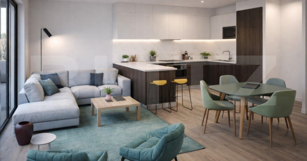 Apartament 2 camere, living cu bucătărie open space, balco